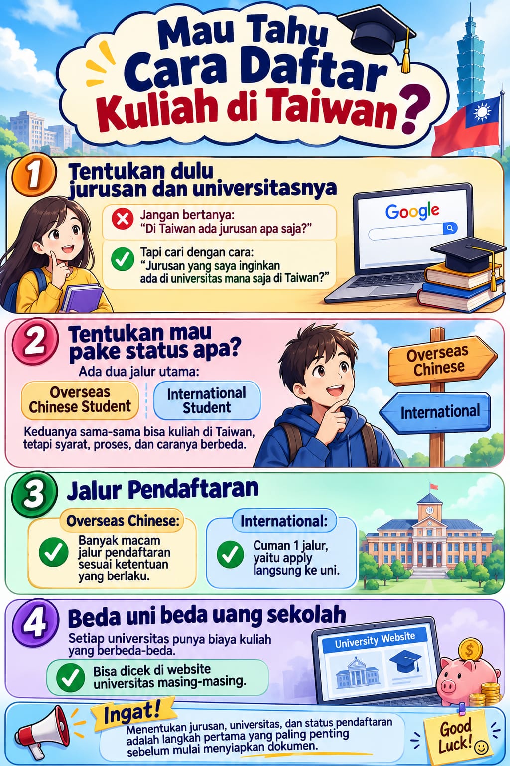 Cara Daftar Kuliah di Taiwan