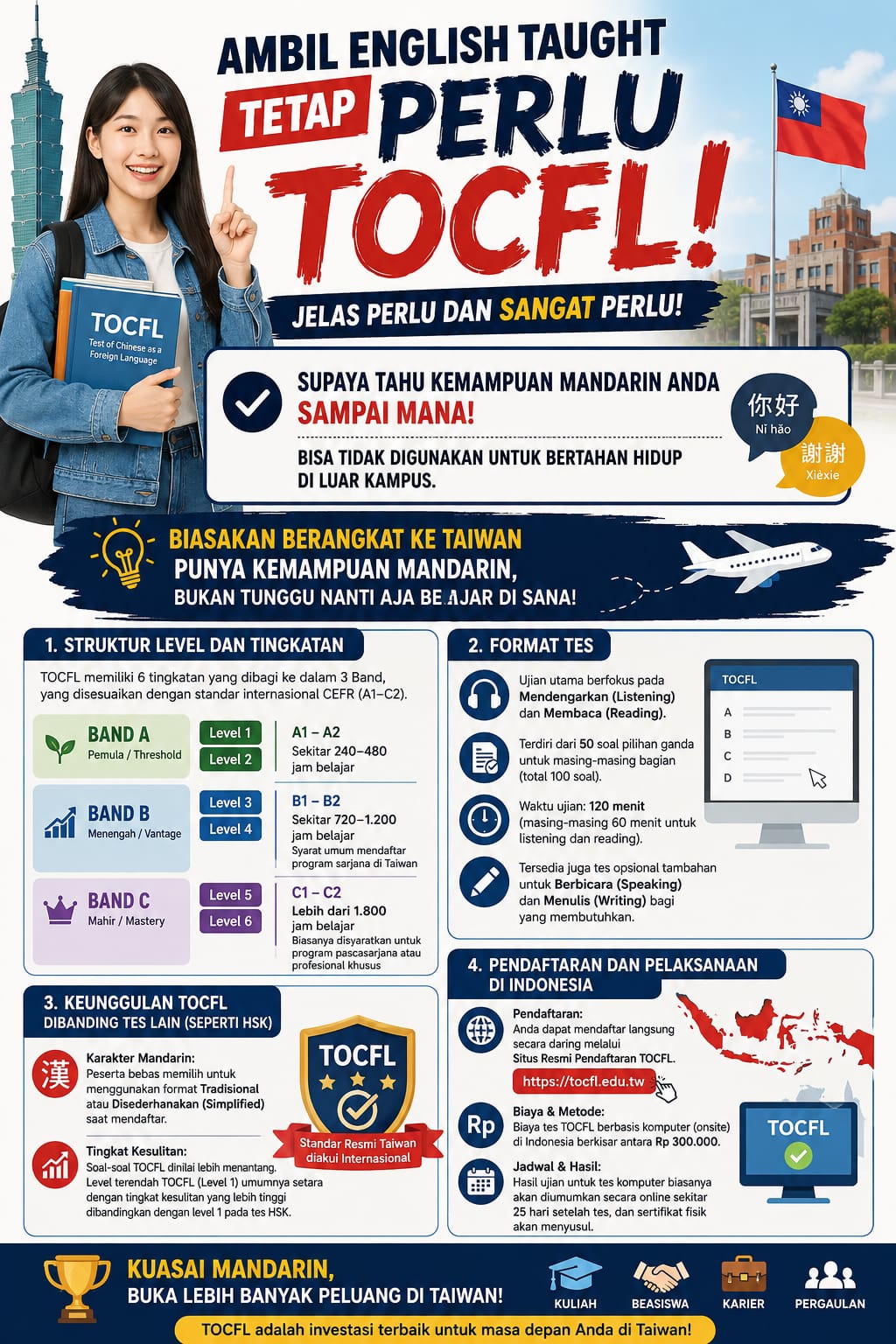 TOCFL untuk Studi di Taiwan